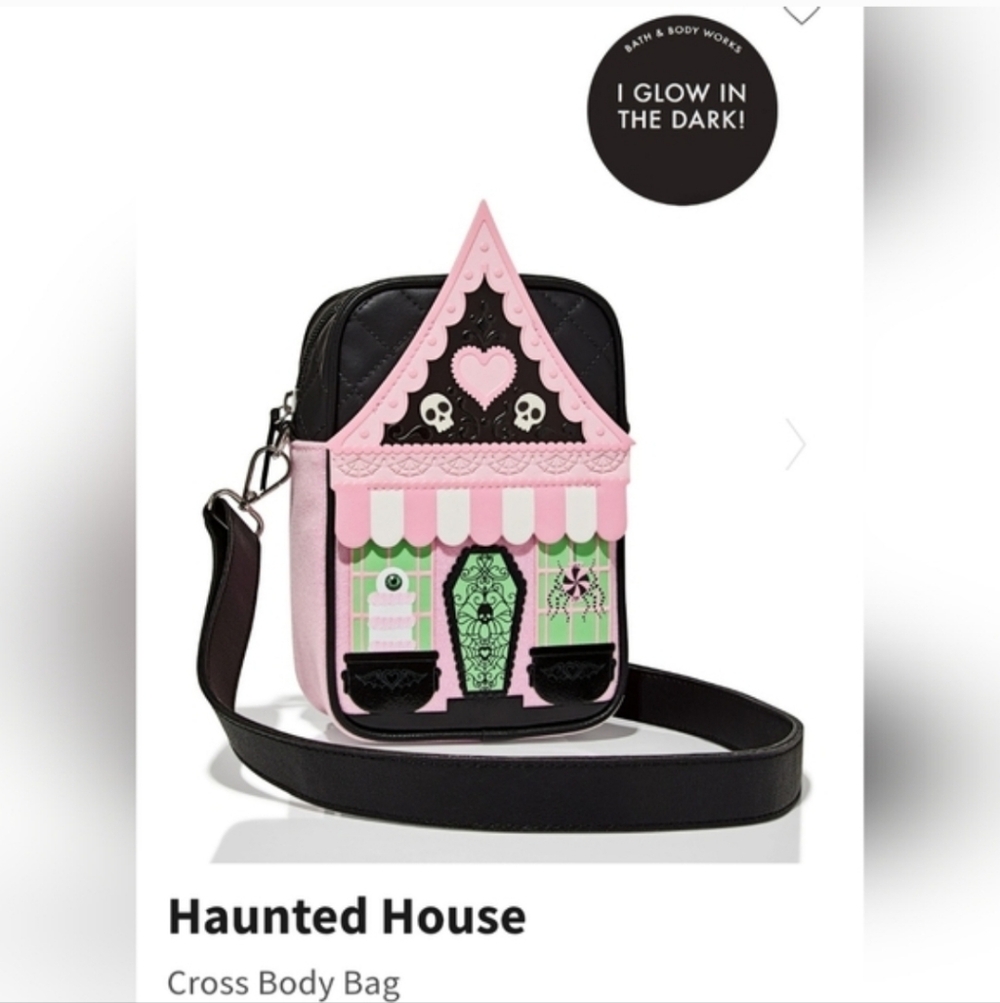 ✨️💀NWT HAUNTED HOUSE CROSSBODY/ BATH & BODY WORKS ✨️💀Glow In The Dark!✨️